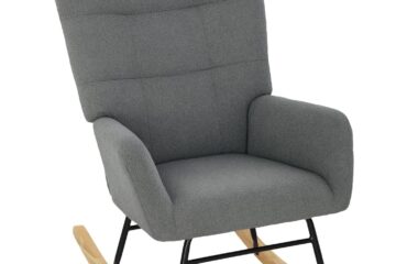 Homcom Modern Teddy Light Grey Rocking Chair 101cm