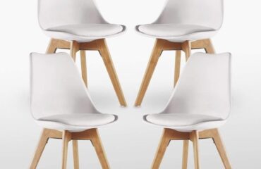 P&N Homewares Lorenzo White Kitchen Chair 83cm 4pcs