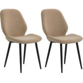 Homcom Velvet Set of 2 Kitchen Chair