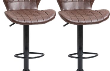 Homcom Leather Brown Bar Stool 109cm 2pcs