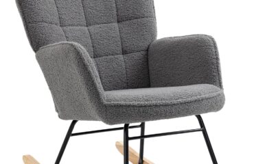 Homcom Wingback Nursing Dark Grey Rocking Chair 101cm