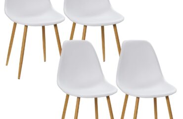 Homcom Stylish White Kitchen Chair 85.5cm 4pcs