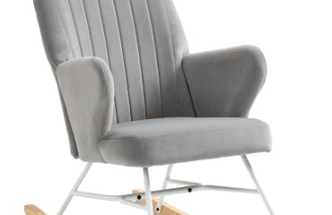 Homcom Modern Armchair with Backrest Grey Rocking Chair