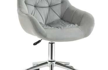 Vinsetto Velvet Home Grey Office Chair 90cm